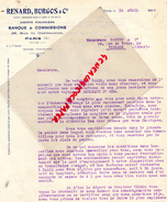 75 - PARIS- RENARD BURGOS - BANQUE  COMMISSIONS-26 RUE CHATEAUDUN- 1928 BANQUIER- BOUTET VIERZON - 1900 – 1949