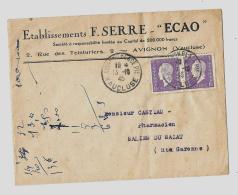 - 5° Emission Provisoire « LIBERATION » 84 - 20gr. - VAUCLUSE  « AVIGNON »LSI – Tarif  à 2 - 1944-45 Marianne Van Dulac