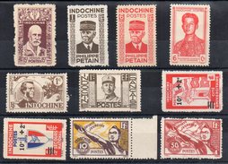 INDOCHINE  N°240 - 243 - 245 - 249 - 262 - 280 - 283 - 284 - 285 - 287 -  Neufs Sans Gomme  (10 Valeurs) - Unused Stamps