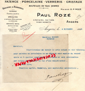 49 - ANGERS- PAUL ROZE FAIENCE PORCELAINE VERRERIE CRISTAUX- 3 RUE DU MAIL- 1926 - 1900 – 1949
