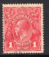 Australia 1914-20  1d Carmine-red GV Head, 2nd Wmk., Used, (SG 21) - Usados