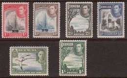 Bermuda 1938-51 George VI, Mint Mounted, Sc# 118-119,120A-121A,121D-122, SG 110,111,113c,114a,114c,115 - Bermudes