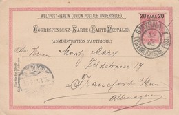 Levant Autrichien Entier Postal Smyrna Pour L'Allemagne 1905 - Oriente Austriaco