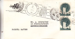 Nations Unies - New Yoyk - Lettre De 1957 - Paix - Justice - Sécurité - Valeur 20 Euros - Brieven En Documenten