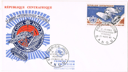 21044. Carta F.D.C.BANGUI (Republica Centroafricana) 1965. Meteorologie. Space - Africa