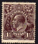 Australia 1918-20 1½d Black-brown GV Head, Wmk. 6a, Used (SG 51) - Used Stamps