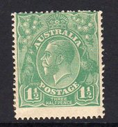 Australia 1918-23 1½d Green GV Head, 2nd Wmk. 5, Hinged Mint (SG 61) - Nuovi