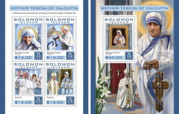 SOLOMON ISLANDS 2016 ** Mother Teresa Of Calcutta M/S+S/S - OFFICIAL ISSUE - A1702 - Mère Teresa