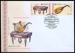 SALE!!! MOLDAVIA MOLDOVA MOLDAVIE MOLDAWIEN 2014 EUROPA CEPT MUSIC INSTRUMENTS - FDC First Day Cover - 2014