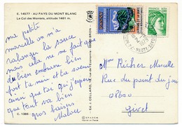 FRANCE => Vignette "Passy, Plateau D'Assy - La Route De La Santé" Sur Carte Postale 1979 - Lettres & Documents