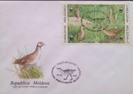 Local WWF W.W.F. FDC Moldova 2001 - Bird - Lettres & Documents