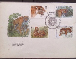 Local FDC Of WWF Russia 1993 : Tiger - Brieven En Documenten