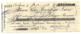 1948 - Italia - Assegno Della Banca Gius. Giucobone, - Cheques & Traverler's Cheques