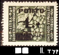 ISTRIA E LITORALE SLOVENO - SEGNATASSE PORTO L. 4 -  Tassello II  - Sasson.  16/II + ERRORE  "R" - **MNH - 1946 - Jugoslawische Bes.: Istrien