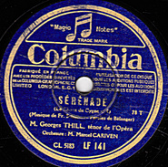 78 T. - 25 Cm - état B -  Georges THILL - SERENADE - LA TRUITE - 78 T - Discos Para Fonógrafos