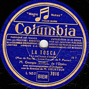 78 T. - 25 Cm - état B -  Georges THILL -  LA TOSCA - PAILLASSE - 78 T - Discos Para Fonógrafos