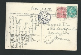 Nlle Galles Du Sud - Yvt N°88 + 87 Sur Cpa Pour La France  Oblitéré Cad Home Bush En Mars 1907 - Obf0702 - Storia Postale