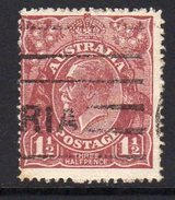 Australia 1918-23 1½d Deep Red-brown GV Head, 2nd Wmk. 5, Used (SG59) - Oblitérés