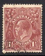 Australia 1918-23 1½d Deep Red-brown GV Head, 2nd Wmk. 5, Used (SG59) - Used Stamps