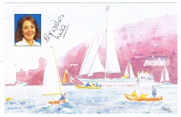 RB 1142 -  Lisa Clayton Signed Postcard - Single Handed Non-stop World Voyage - Sailing - Sailing