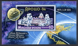 HUNGARY 1971 Apollo 14 Block MNH / **.  Michel Block 80 - Blocchi & Foglietti