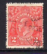 Australia 1918-23 2d Bright Rose-scarlet GV Head, 2nd Wmk. 5, Used (SG63) - Used Stamps