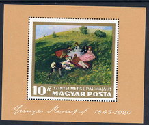 HUNGARY 1966 National Gallery Painting Block MNH / **.  Michel Block 56 - Hojas Bloque