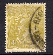 Australia 1924 4d Olive-yellow GV Head, Wmk. 5, Used (SG80) - Oblitérés