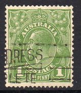 Australia 1926-30 1d Sage-green GV Head, Wmk. 7, Perf. 14, Used (SG86) - Gebruikt