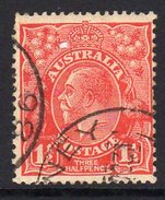 Australia 1926-30 1½d Scarlet GV Head, Wmk. 7, Perf. 14, Used (SG87) - Used Stamps