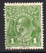 Australia 1926-30 1d Sage-green GV Head, Wmk. 7, Perf. 13½x12½, Used (SG95) - Used Stamps