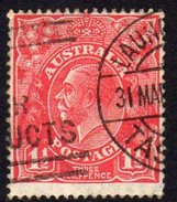 Australia 1926-30 1½d Scarlet GV Head, Wmk. 7, Perf. 13½x12½, Used (SG96) - Gebraucht