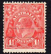 Australia 1926-30 1½d Scarlet GV Head, Wmk. 7, Perf. 13½x12½, Used (SG96) - Used Stamps