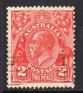 Australia 1926-30 2d Golden Scarlet GV Head, Wmk. 7, Perf. 13½x12½, Used (SG99) - Gebruikt