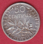 France 50 Centimes Semeuse 1907 - Andere & Zonder Classificatie