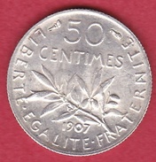 France 50 Centimes Semeuse 1907 - Otros & Sin Clasificación