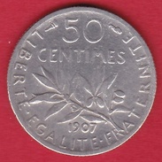 France 50 Centimes Semeuse 1907 - Otros & Sin Clasificación