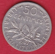 France 50 Centimes Semeuse 1907 - Andere & Zonder Classificatie