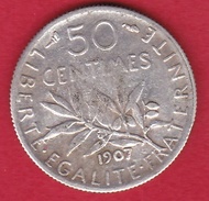 France 50 Centimes Semeuse 1907 - Andere & Zonder Classificatie