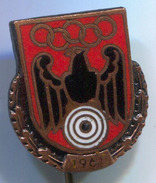 ARCHERY / SHOOTING - Olympic Olympiade, Schutzenbund Germany, Enamel, Vintage Pin, Badge, Abzeichen - Tir à L'Arc