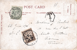 Carte Postale Moretonhampstead Almshouses Dartmoor 1906 Pour Saint Quentin Aisne Timbre Taxe - Covers & Documents