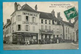 CPA Commerces Librairie-Papeterie Place Du Marché BRIENON 89 - Brienon Sur Armancon
