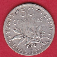 France 50 Centimes Semeuse 1908 - Altri & Non Classificati