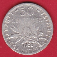 France 50 Centimes Semeuse 1908 - Andere & Zonder Classificatie