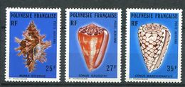 187 POLYNESIE 1977 - Yvert A 114/16 - Coquillage - Neuf ** (MNH) Sans Trace De Charniere - Neufs