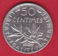 France 50 Centimes Semeuse 1909 - SUP - Altri & Non Classificati