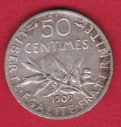 France 50 Centimes Semeuse 1909 - Andere & Zonder Classificatie