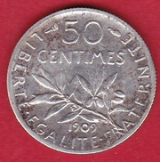 France 50 Centimes Semeuse 1909 - Altri & Non Classificati