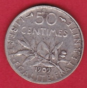 France 50 Centimes Semeuse 1909 - Andere & Zonder Classificatie