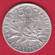 France 50 Centimes Semeuse 1909 - Andere & Zonder Classificatie